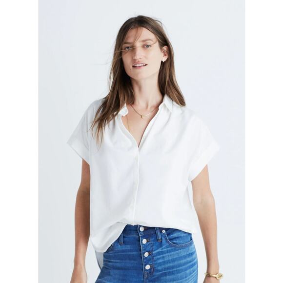 Madewell Central Drapey Shirt in Pure White size XS button down - Picture 1 of 6